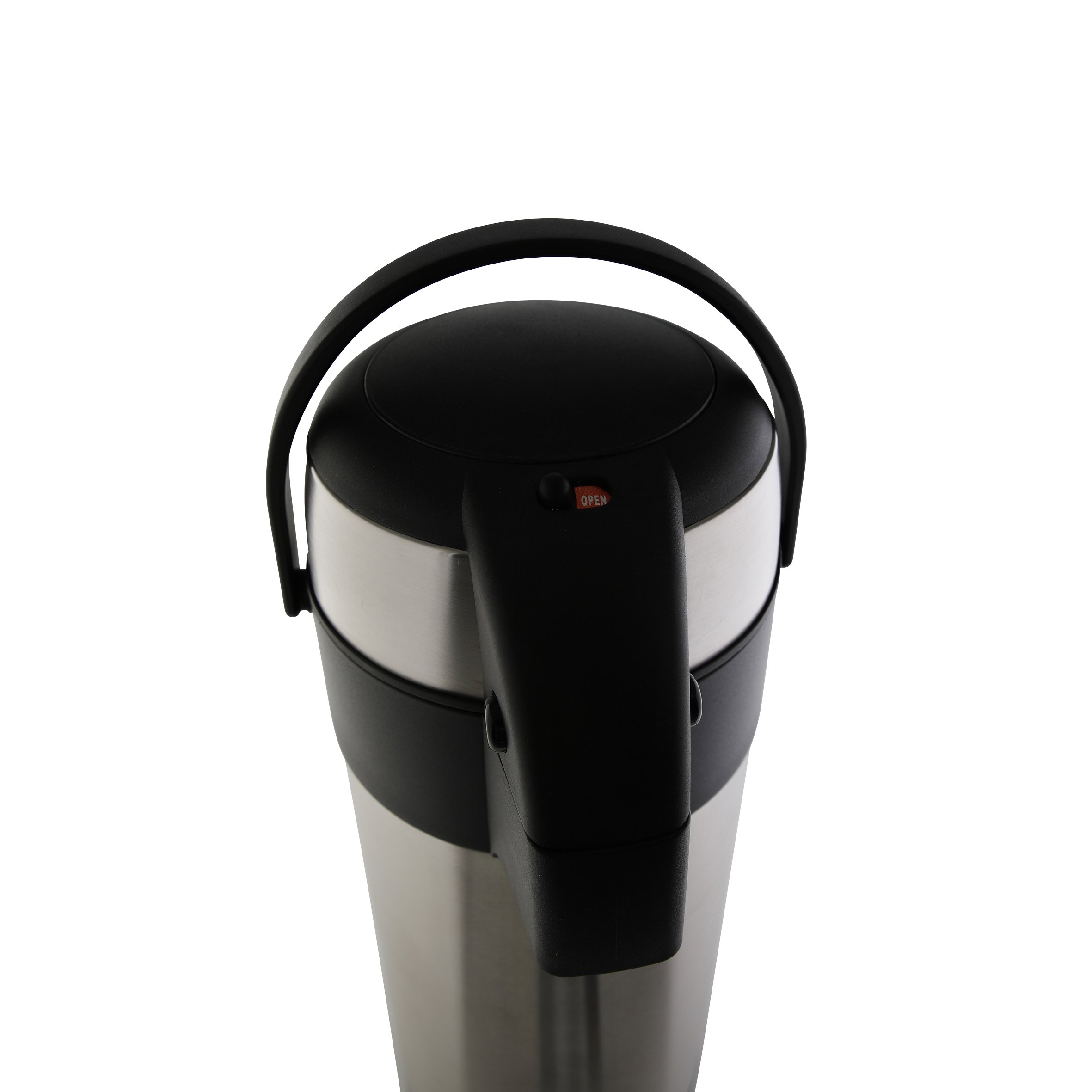 Axentia Caraffa Termica brocca con meccanismo a Pompa in Acciaio Inox a Doppia Parete Bevande Calde e Fredde, capacità: 5 l, Nero/Argento