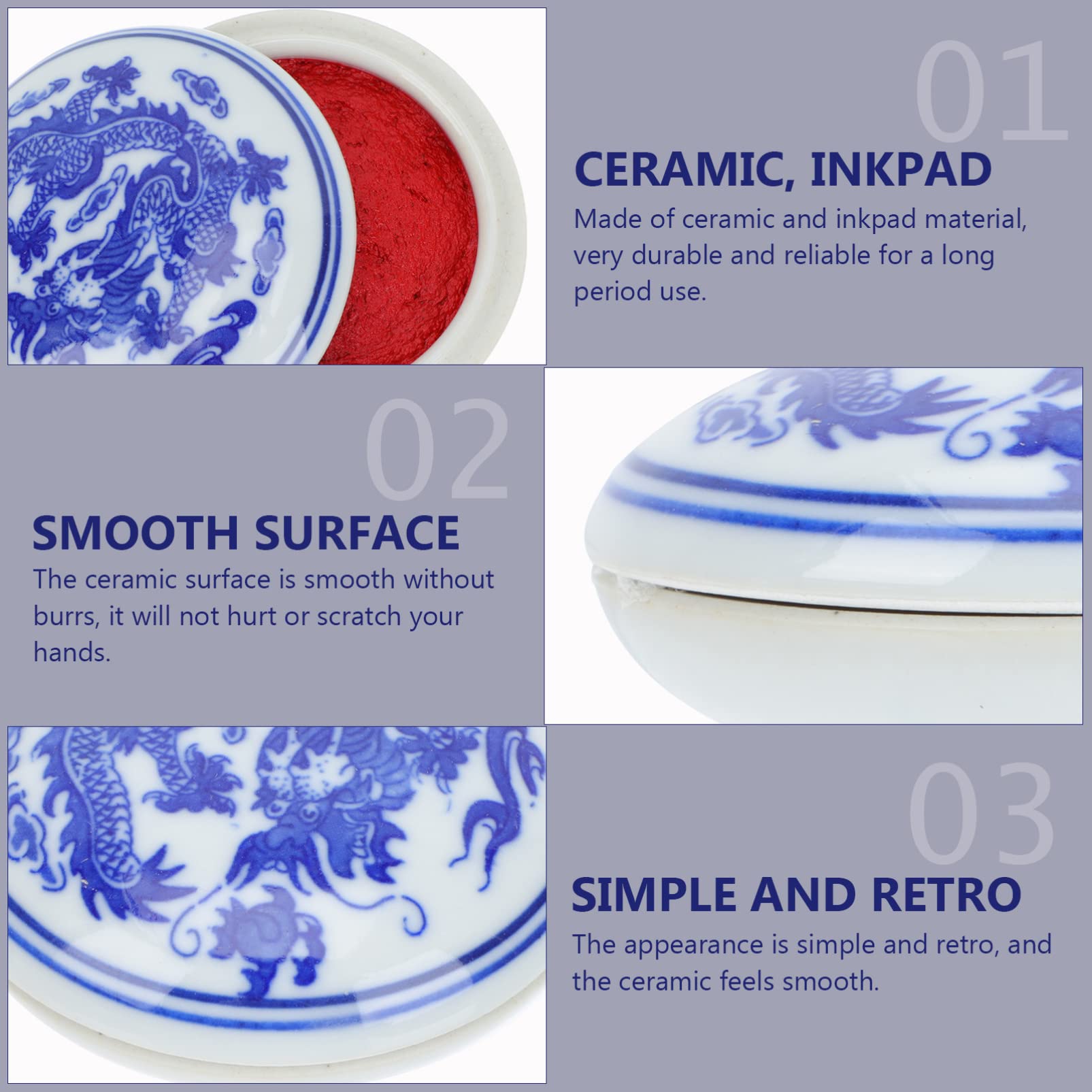 Cabilock 3 Pz Inchiostro per Il Taglio del Sigillo di Calligrafia Pasta di Inchiostro Rosso Cinese Timbri a Inchiostro per Album Ceramica Impronta Digitale Contenitore del Liquame Ufficio