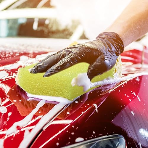 Miniatura 4 de Yaomiao Esponja de limpieza para coche, 4 unidades, esponja para coche, removedor de insectos y alquitrán, limpiador de lavado amarillo para