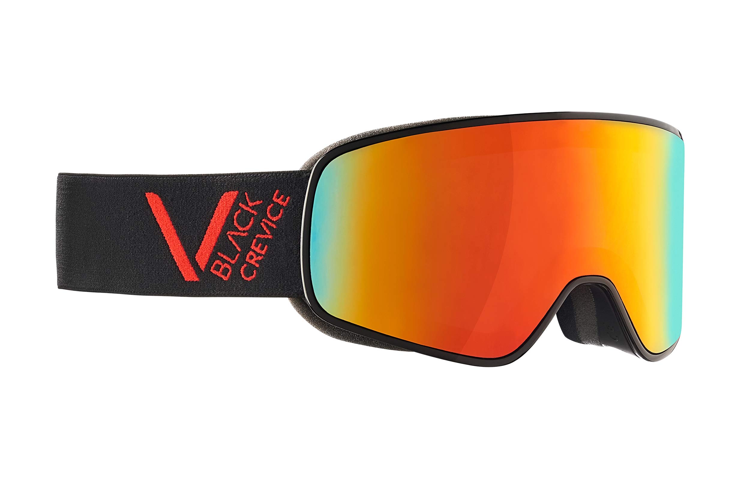 Black Crevice Lunettes de Ski Schladming - Double écran - Revêtement Anti-buée - Protection UV400 (Noir/Rouge, L (Tour de tête 58-61 cm)