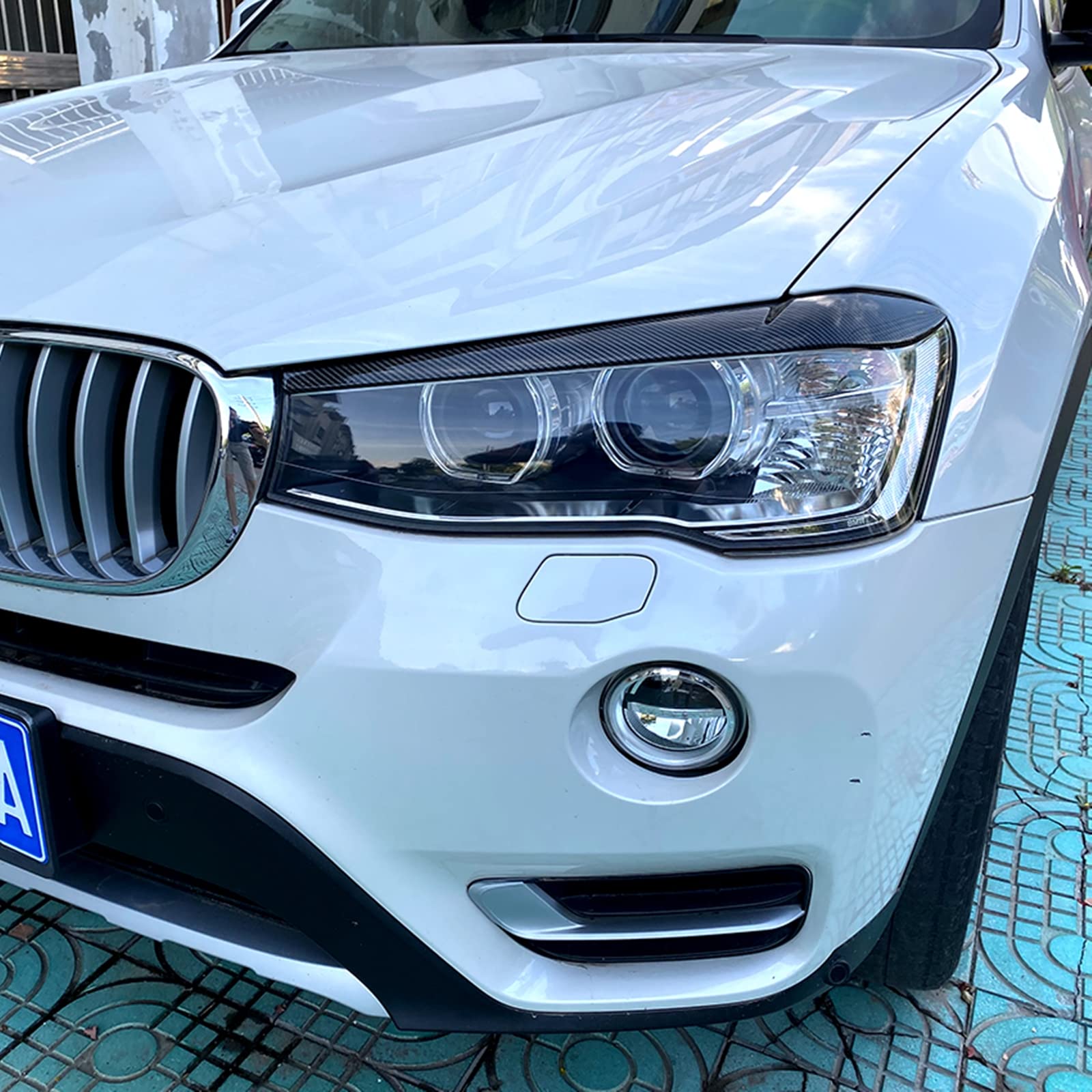 2 guarnizioni per sopracciglia per fari anteriori BMW X3 F25 X4 F26 2014-2017 15
