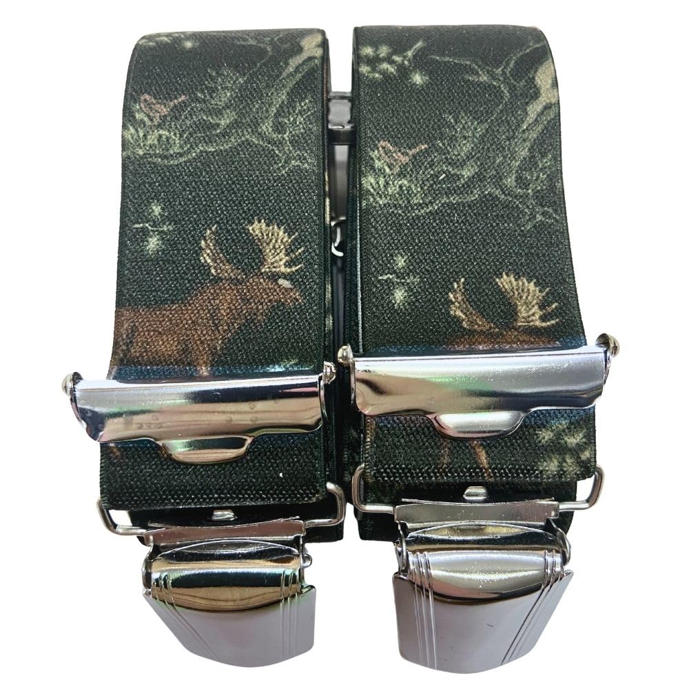 Tirantes para hombre en X de 3,5 cm con clips fuertes de alce 8