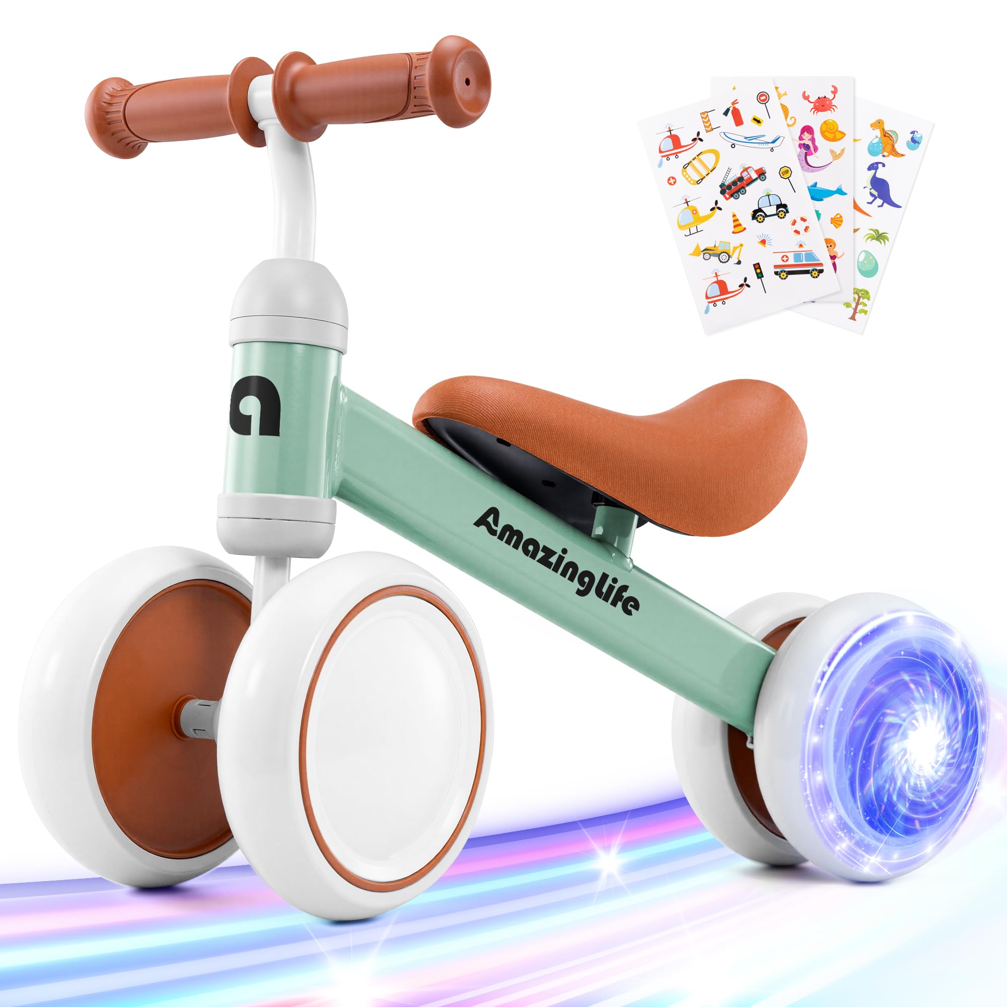 Colorful Lighting Baby Balance Bike, 10-24 Months Toddler Balance