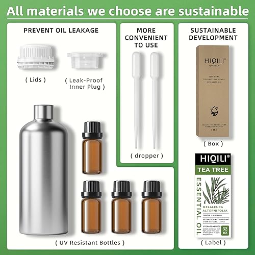 Miniatura 383 de HIQILI Aceite esencial de albahaca de 1 fl oz, 100% puro sin diluir para la piel, difusor, 1.0 fl oz