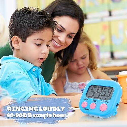 Miniatura 7 de Paquete de 4 temporizadores de cocina digitales de cocina, temporizador digital de alarma fuerte, temporizador de cocina con soporte magnético con