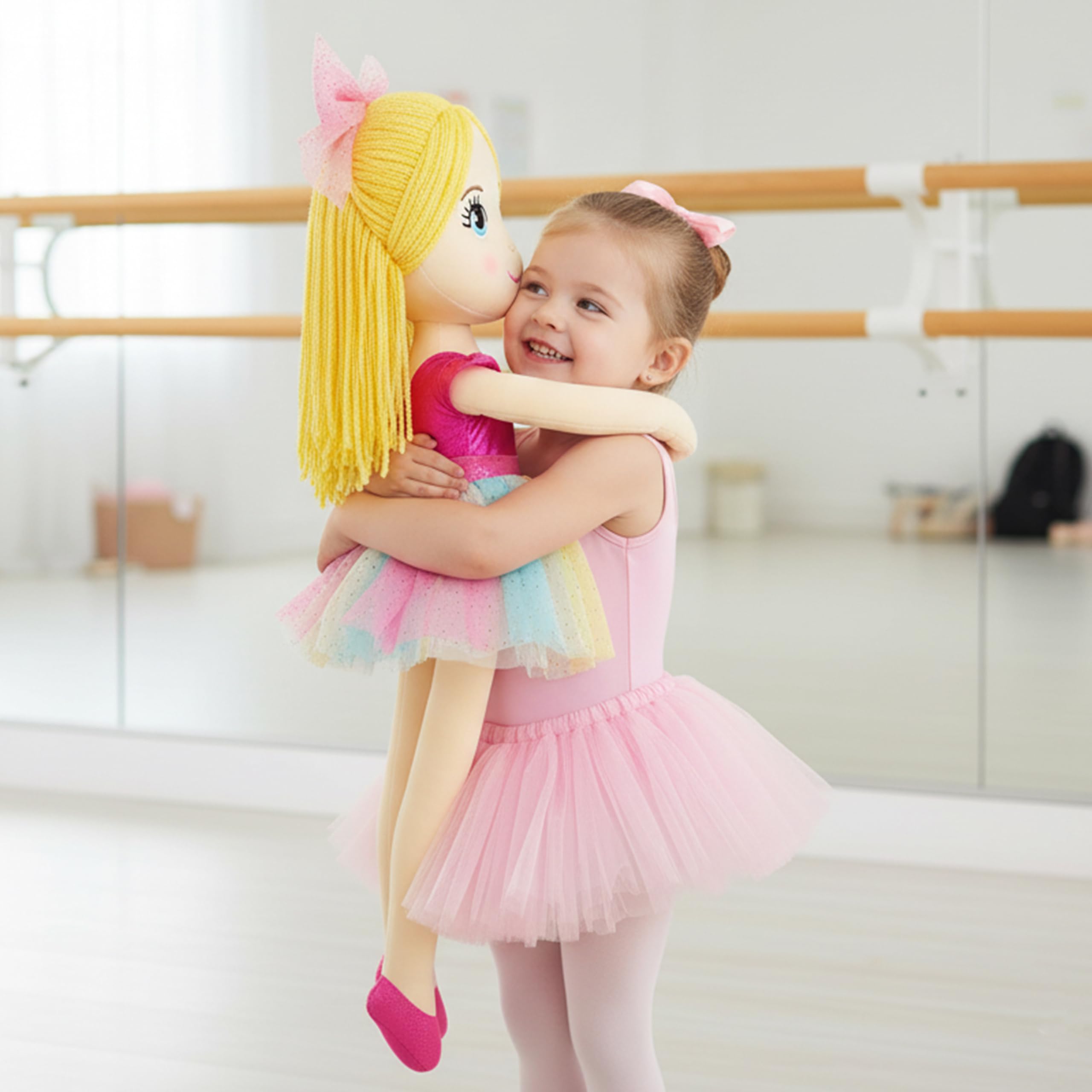 Lullaberry 80cm XL Ballerina Princess Polina - Stuffed Plush Life Size Soft Doll - Pink Outfit - Gift for Toddlers and Little Girls - Image 2