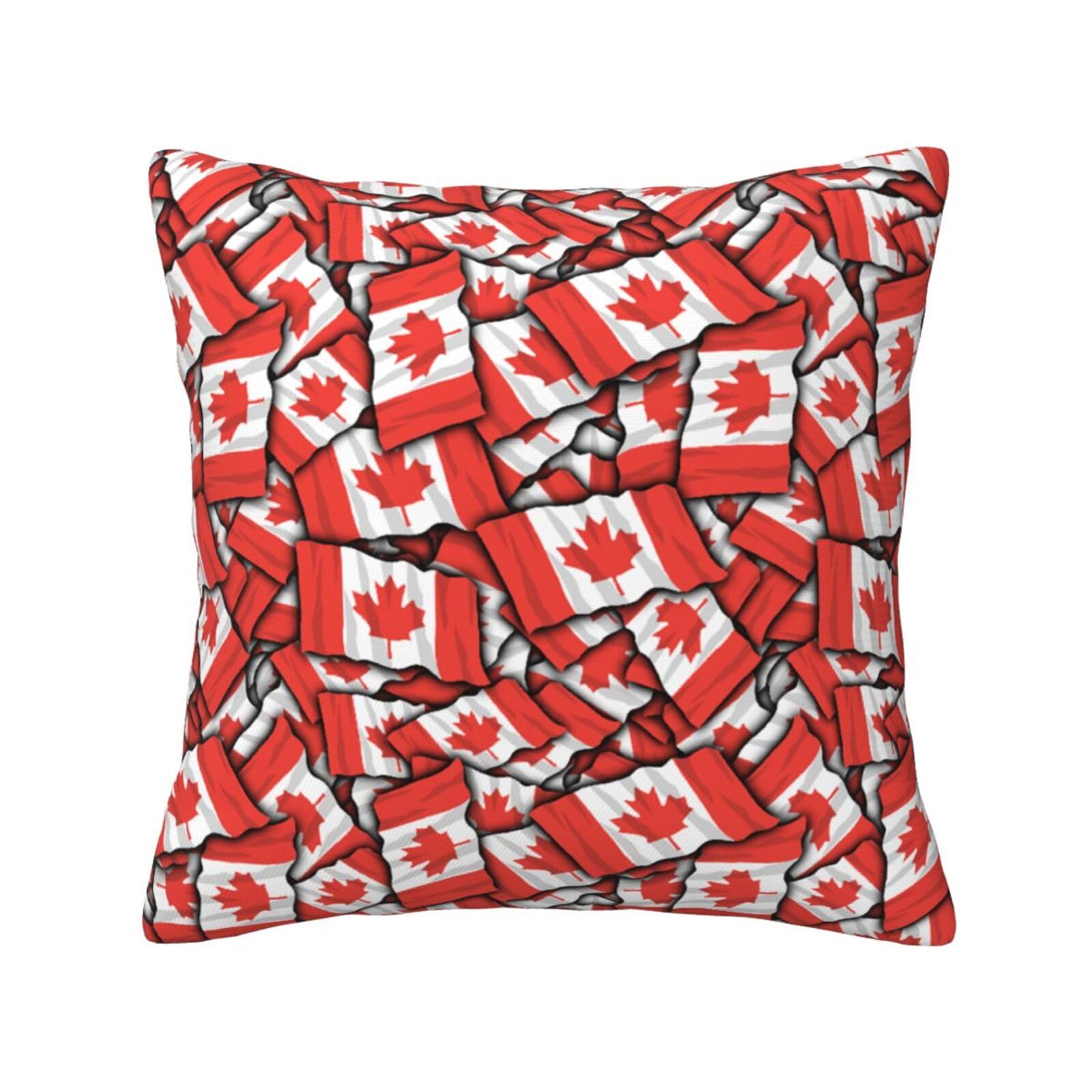FFSHKOWE Canadian flag Decorative Throw Pillow Cover Double-Sided Printed Cushion Cover for Sofa Couch Bed Chair 50 x 50cm