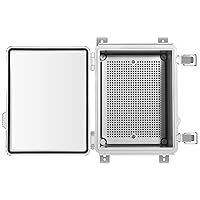Vista 33 de Waterproof Electrical Junction Box IP67 ABS Plastic Enclosure with Hinged Cover with Mounting Plate, Wall Brackets