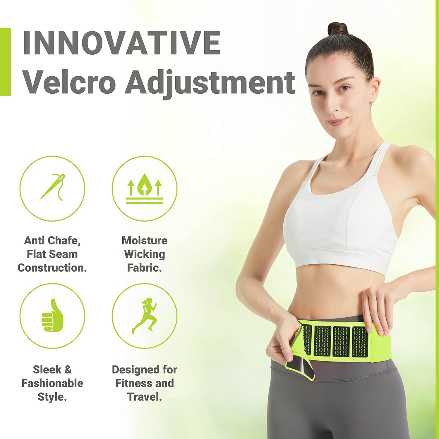 FlipBelt Adjustable Running Belt, Fitness and Running Fanny Pack for Women and Men, Non Chafing Waist Band Pack for Phone Keys Money, Moisture Wicking Storage Belt, USA Company