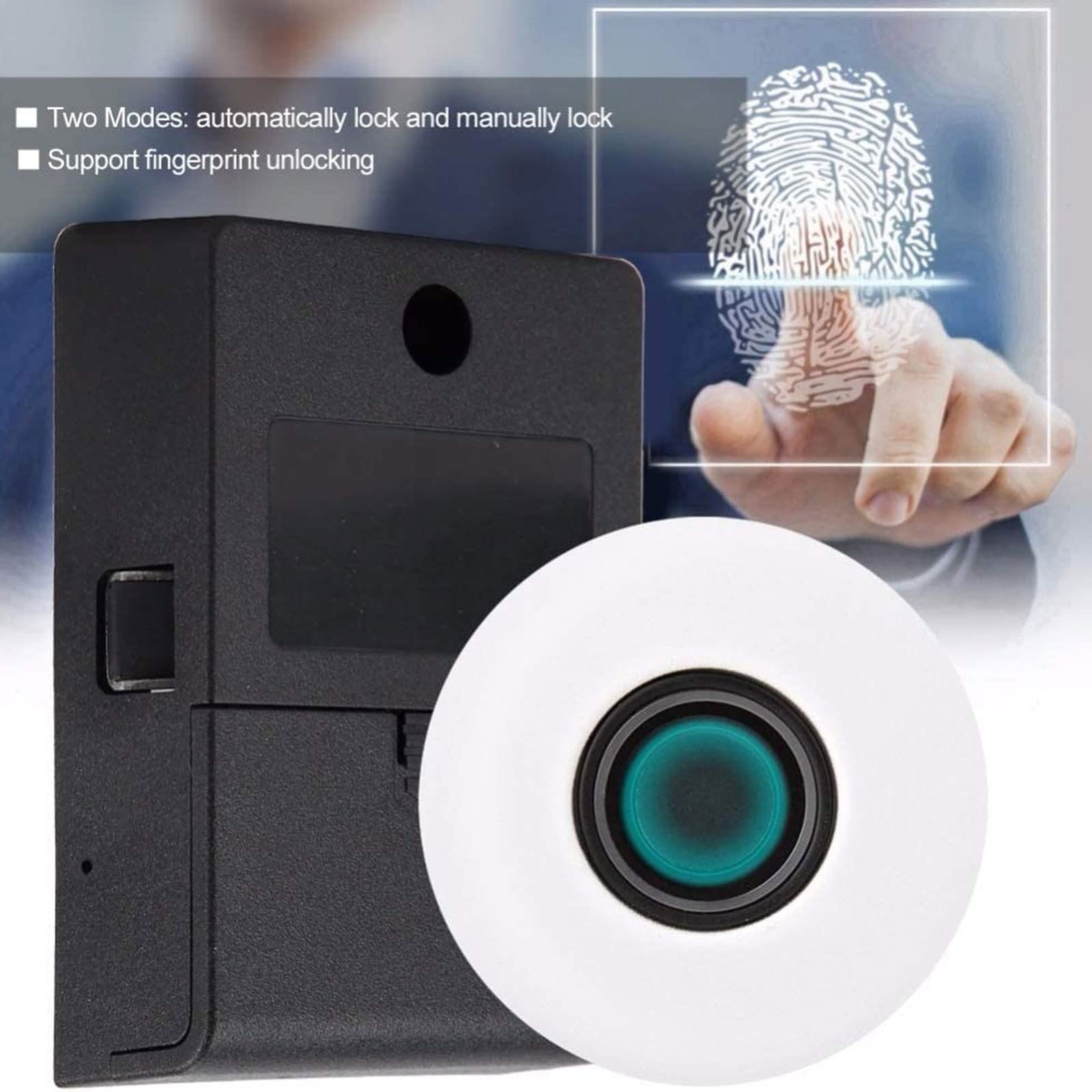 Cerrar Cerradura gruesa con huella dactilar, cerradura electrónica, candado con huella dactilar para cajón escolar, archivador, cerradura de puerta sin llave para armario de puerta