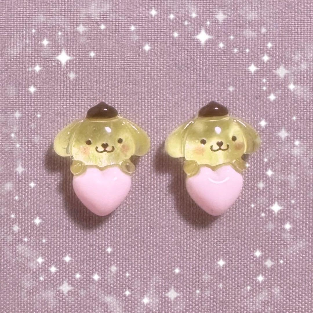 Amazon.co.jp: ポムポムプリン(ピンクハート) 3dネイルパーツ 2pセット