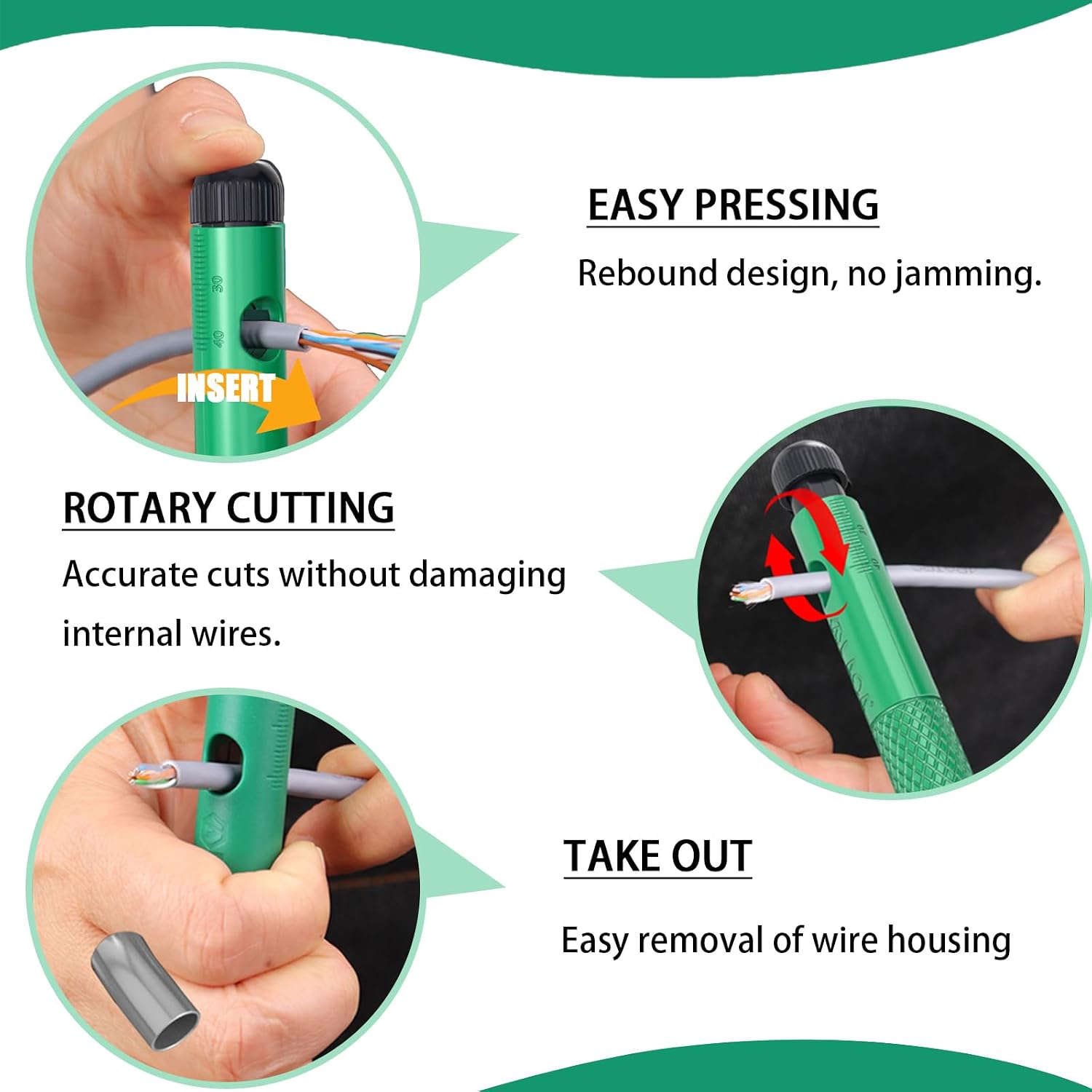Network Cable Untwist Tool, Cable Wire Stripper, Network Wire Stripping Tool, Wire Straightener & Stripper for Category 5/6 Cables