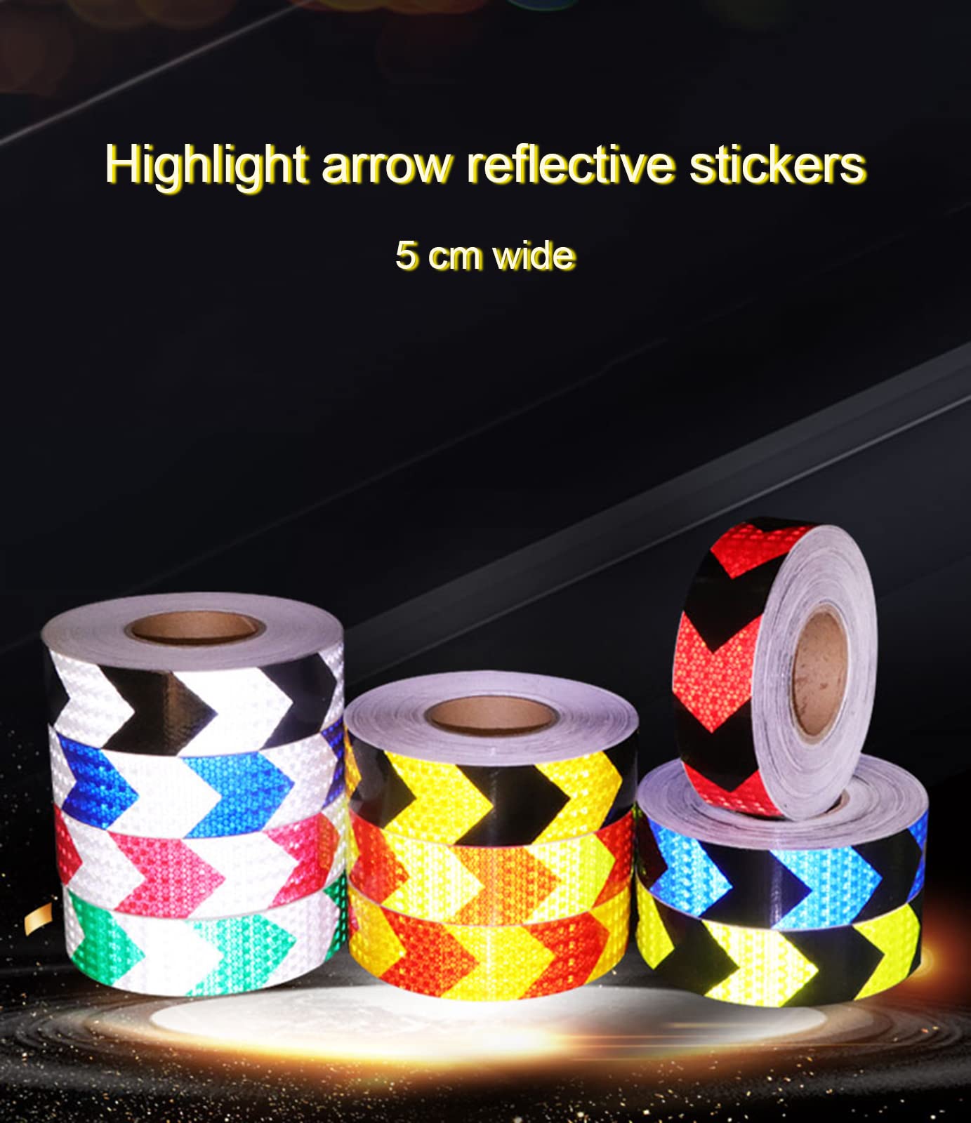 Adhesivos reflectantes, bandas de señal de segurid Cinta Reflectante Cinta de Marcado de Seguridad Cinta de Carretera, Cinta Reflectante de Advertencia de Peligro de 2"X 33 pies, Cinta de Visibilidad