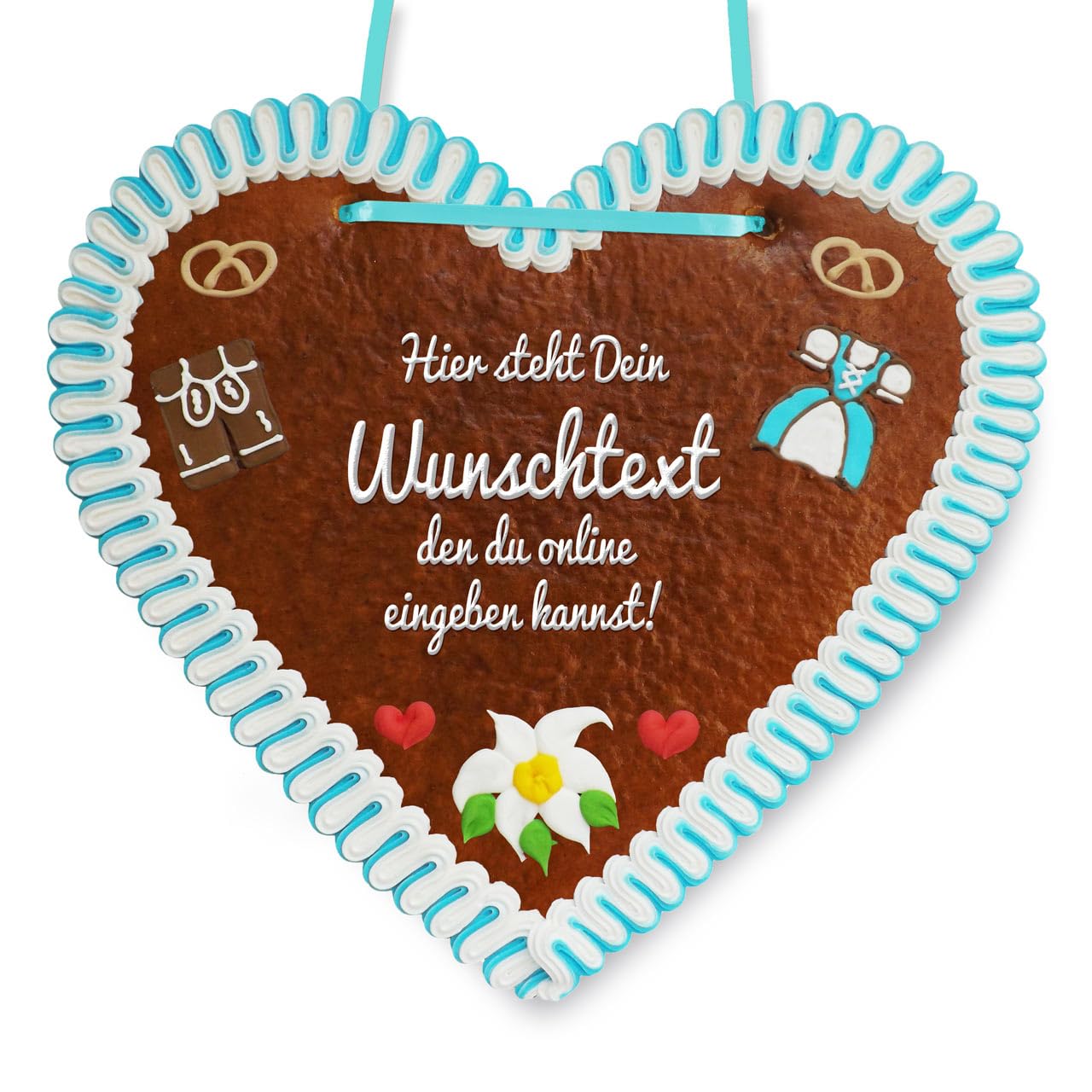 Individuelles 50cm Lebkuchenherz XXL inkl. Wunschtext - personalisiertes XXL Lebkuchenherz passend zum Oktoberfest