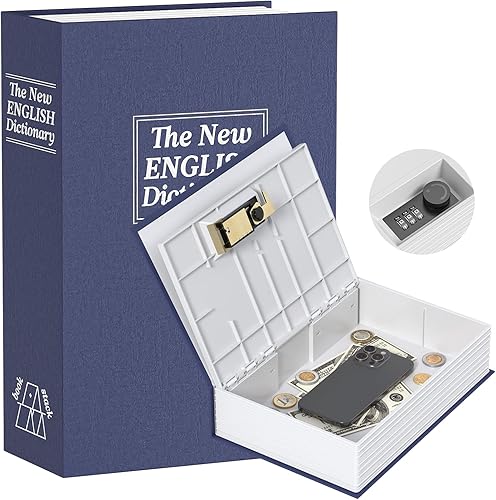 Caja de ahorro de dinero para adultos, alcancía con cerradura de combinación de seguridad, caja de seguridad secreta de diccionario de 9.45 x 6.1 x