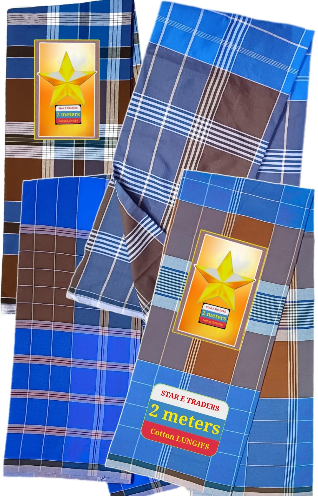 STAR Cotton LUNGIES Checkered 2METERS 4-PCS-image-38