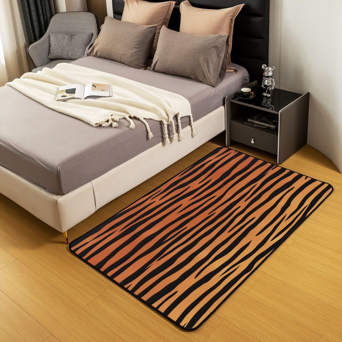 Loussiesd Dywan z nadrukiem zebry 150 * 200 cm do sypialni
