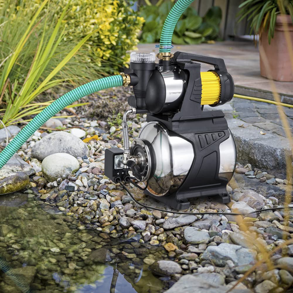TROTEC Bomba de Agua Doméstica TGP 1050 E aspersor para césped Bomba de jardín 1000 W 3300 l/h Capacidad acero inoxidable