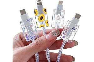 Charming Lavender Sunflower Charging Cable Protector