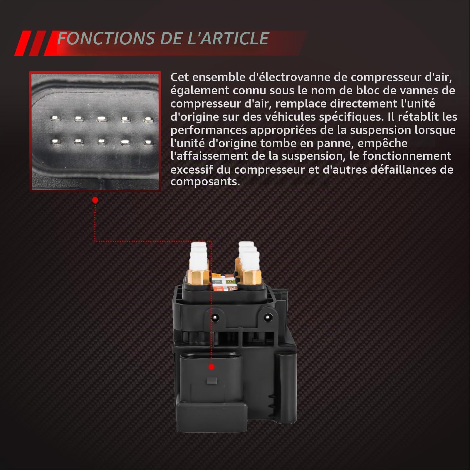Vanne de commande à suspension pneumatique de rechange pour classe M/GL W164 X164 ML350 GL320 GL350 GL450 GL500 CDI ML280 ML300 ML420 ML500 4 ma tic accessoires de voiture pièce # 2513200058