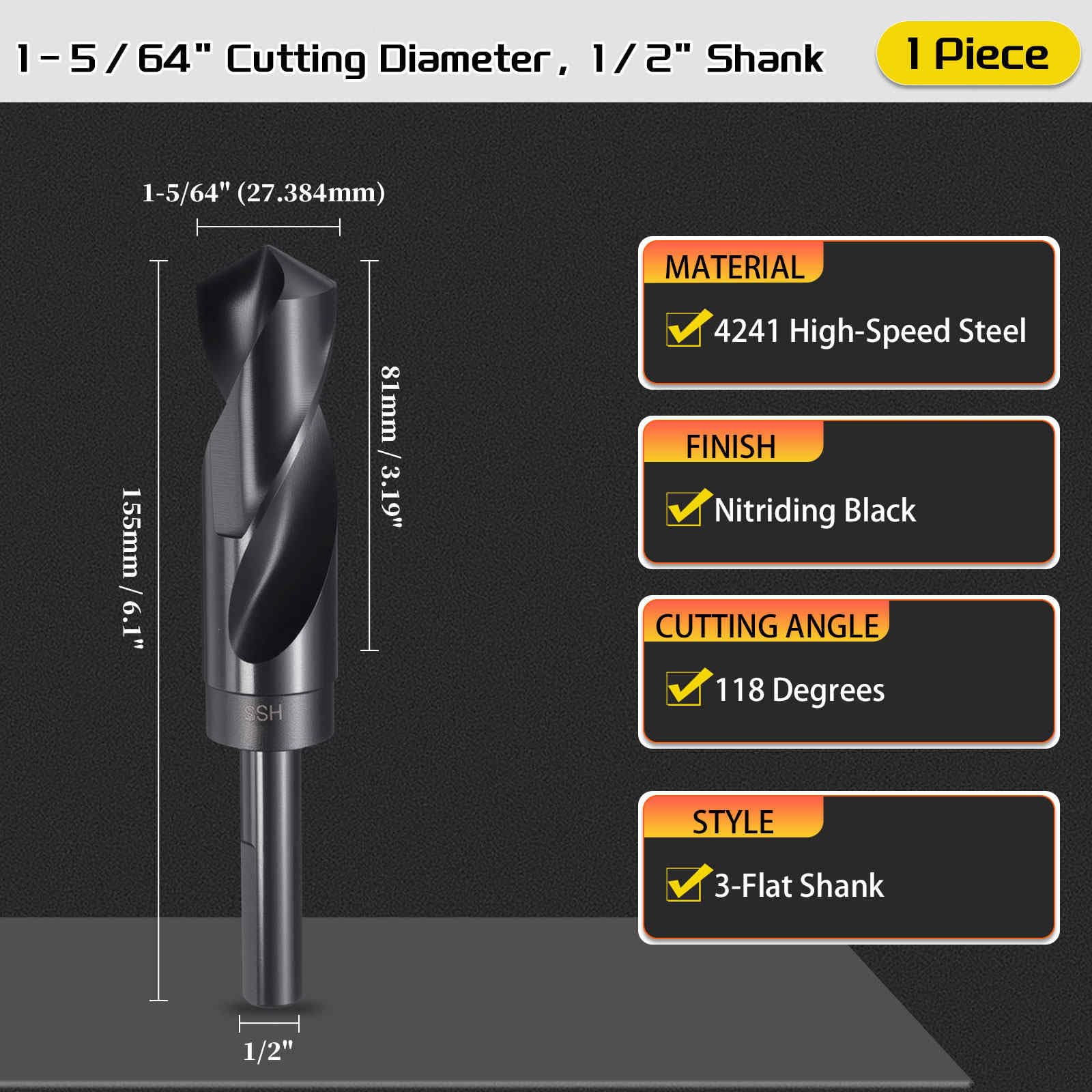 CoCud Drill Bit, 1-5/64" Cutting Diameter (27.384mm) - Image 2