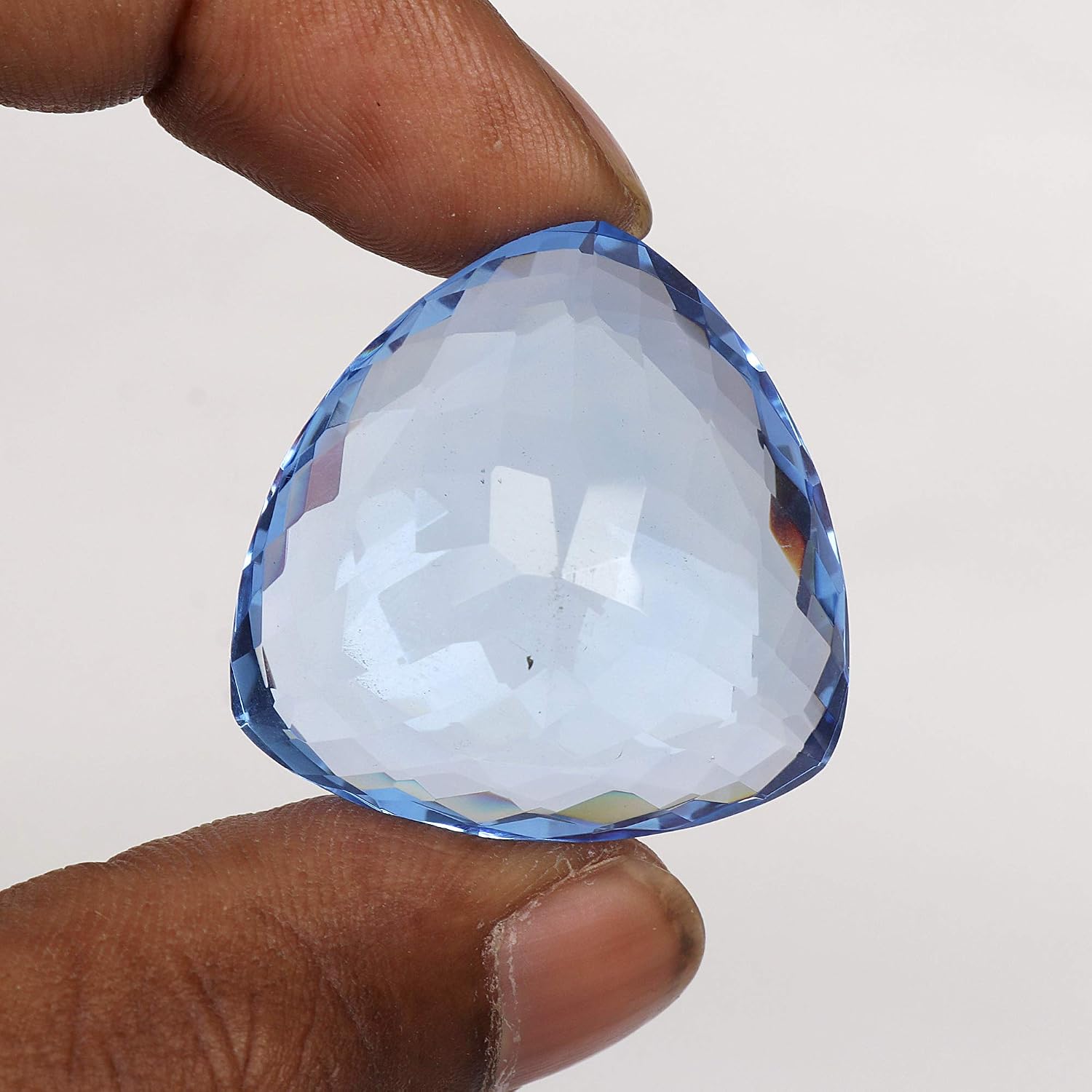 REAL-GEMS Blue Topaz Loose Gemstone 86.50 Ct Pear Cut Natural Crystal For Jewelry Making Rings Necklaces Earrings Bracelets AB-826