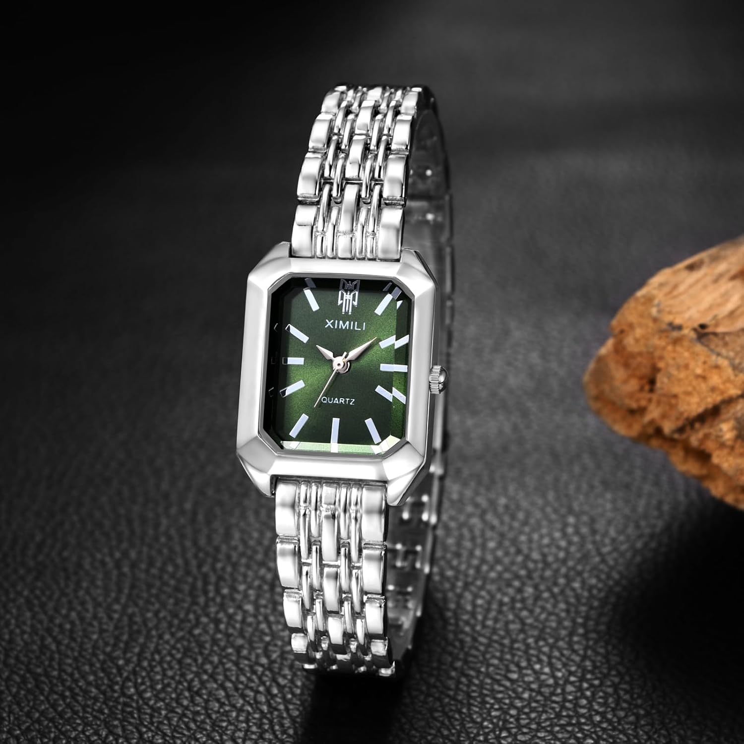 Avaner Women's Silver Square Watches: Ladies Stainless Steel Easy Reader Analog Quartz Classic Elegant Bracelet Wrist Watch - Image 2