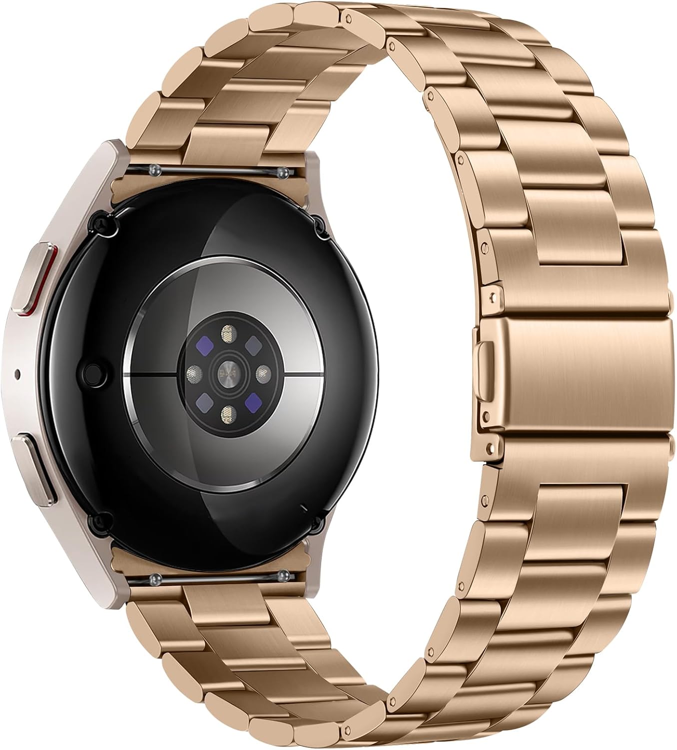 Metal Bands Compatible with Samsung Galaxy Watch 7 6 5 4 FE Band 44mm 40mm/Galaxy Watch 6 Classic 47mm 43mm/5 Pro 45mm, No Gap Stainless Steel Strap for Women and Men, Rose Gold - Image 7