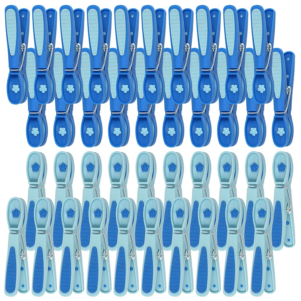 40Pcs Clothes Pegs, IKR Soft Grip Clothes Pegs for Washing Line Clothes Pins Non Slip Laundry Pegs