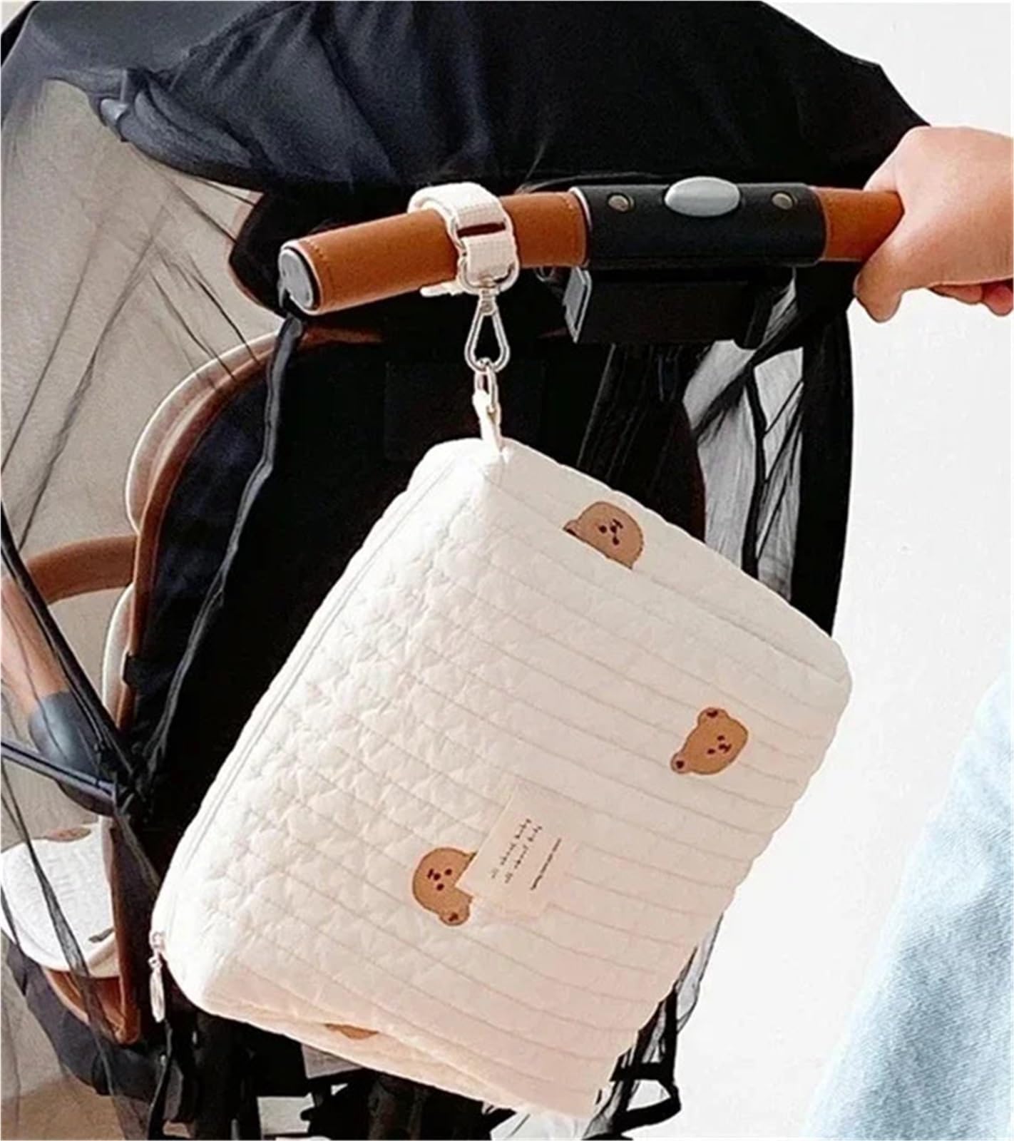 Bolso Carro Bebe Bolsa de pañales for niños, cochecito for niños, bolsa organizadora de pañales, bolsas de mamá bordadas acolchadas, accesorios for niños, bolsa de almacenamiento for cambiar pañales o
