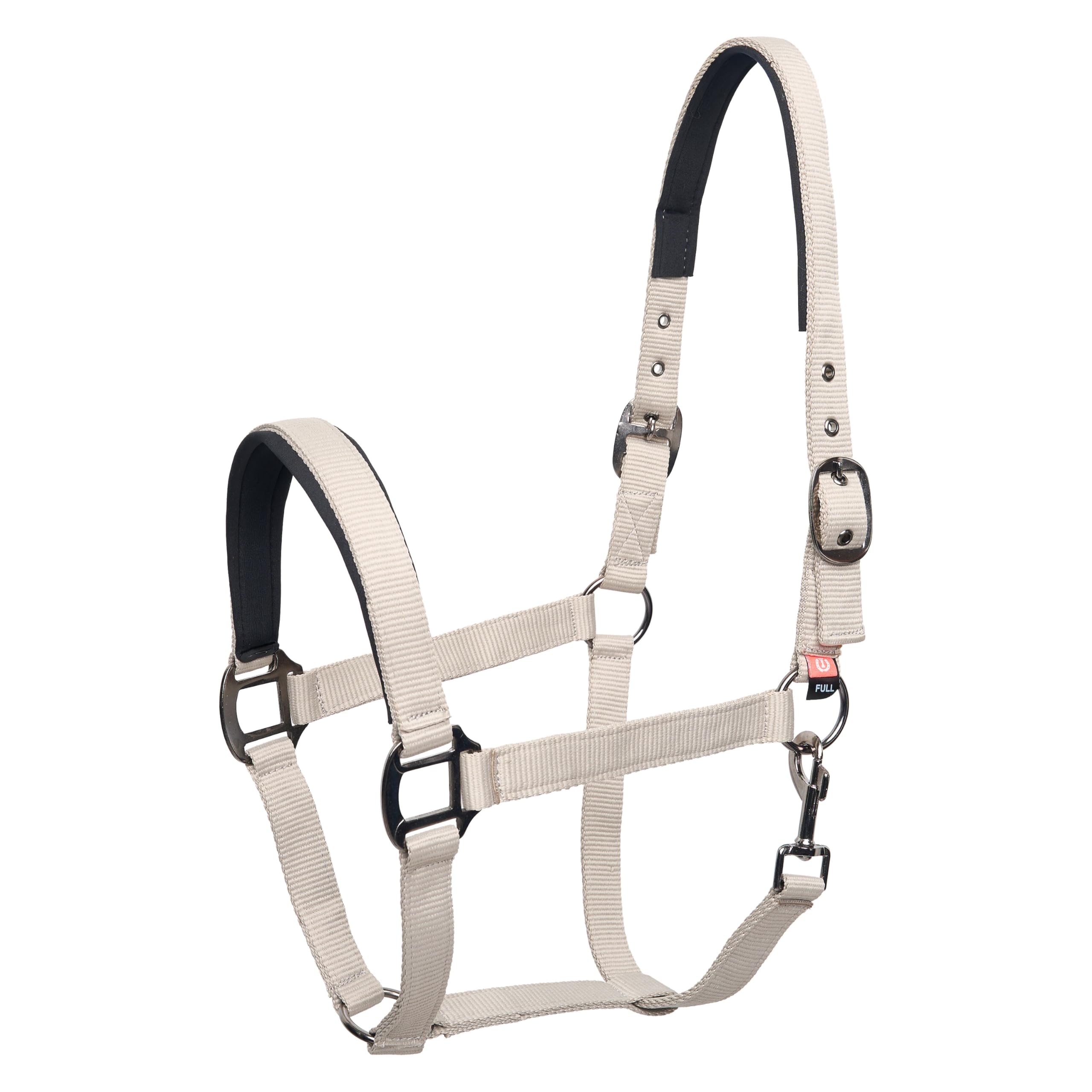 Imperial Riding Classic Sport Headcollar Made of Durable Nylon, Soft Padded with Neoprene, Adjustable, with Carabiner & Luxury Rose Gold/Gold Fittings, Comfortable Horse Headcollar, Grey Sand, Pony