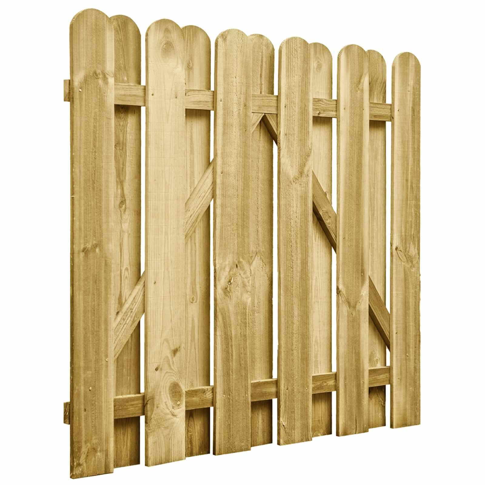 vidaXL Brama ogrodowa 100 x 100 cm Lite drewno sosnowe zielony