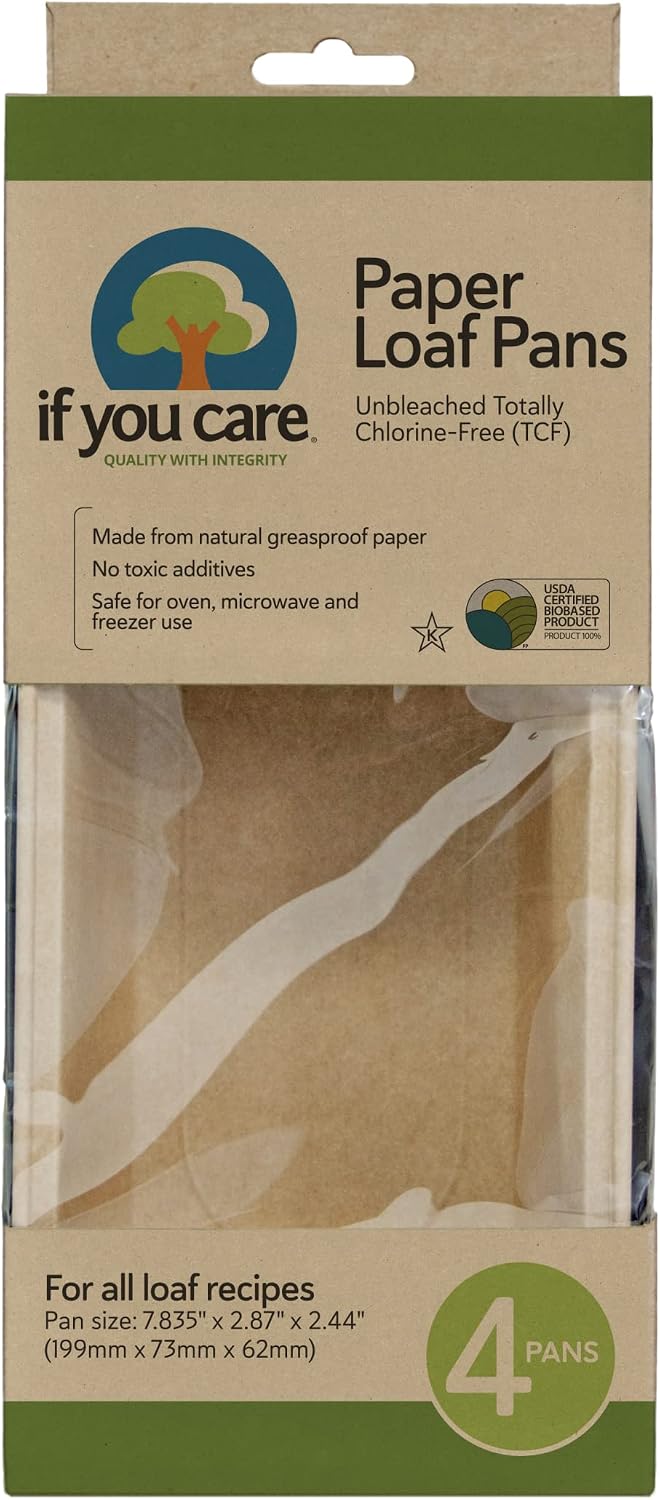 IF YOU CARE FSC Certified Paper Loaf Baking Pans, 4-count