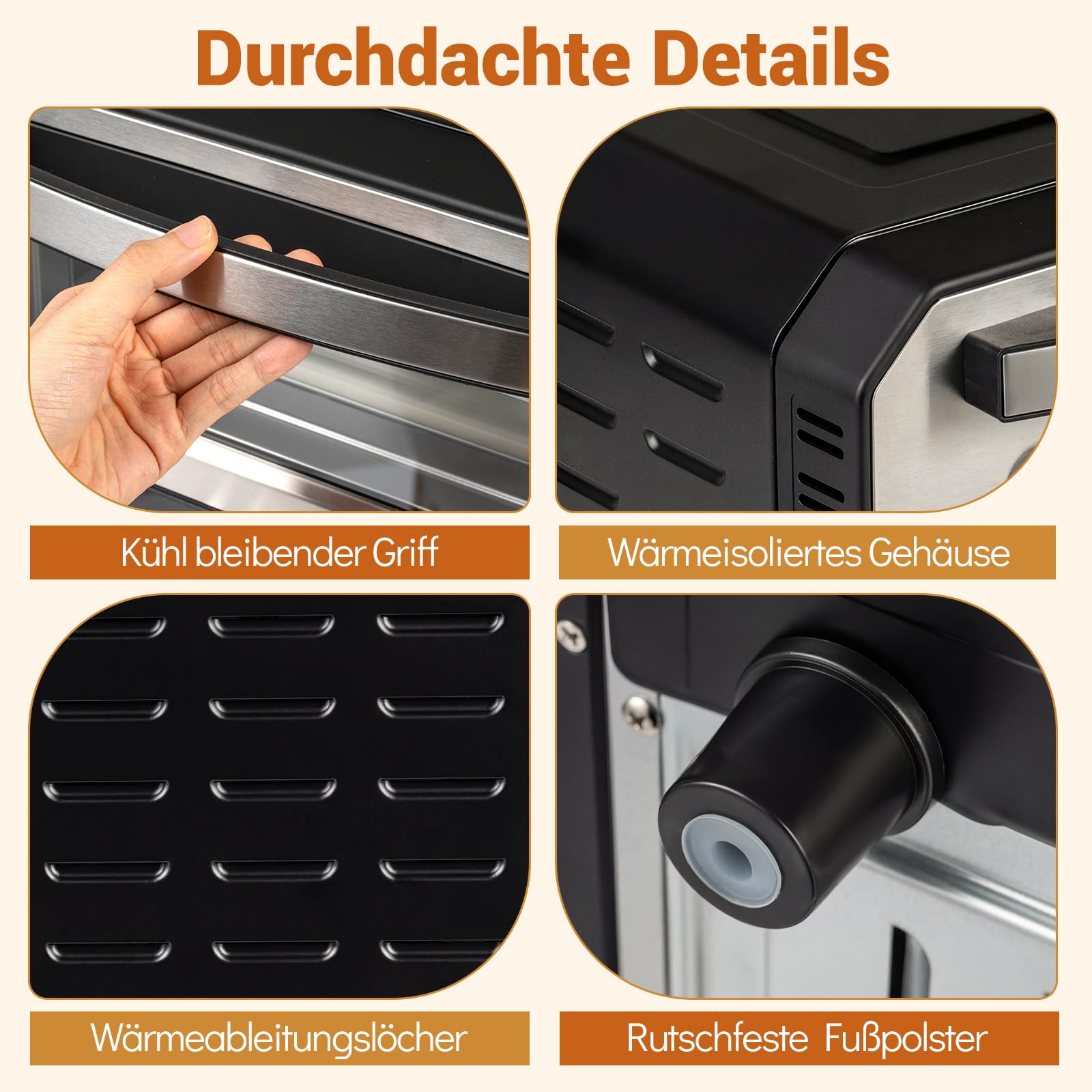 COSTWAY Elektrischer Pizzaofen, Pizza Oven erhitzt bis zu 400℃, Pizzamaker mit 6 Voreinstellungen & 2-Minuten Backfunktion & Pizzastein & Schneiderad, Indoor, Steinofenplatte