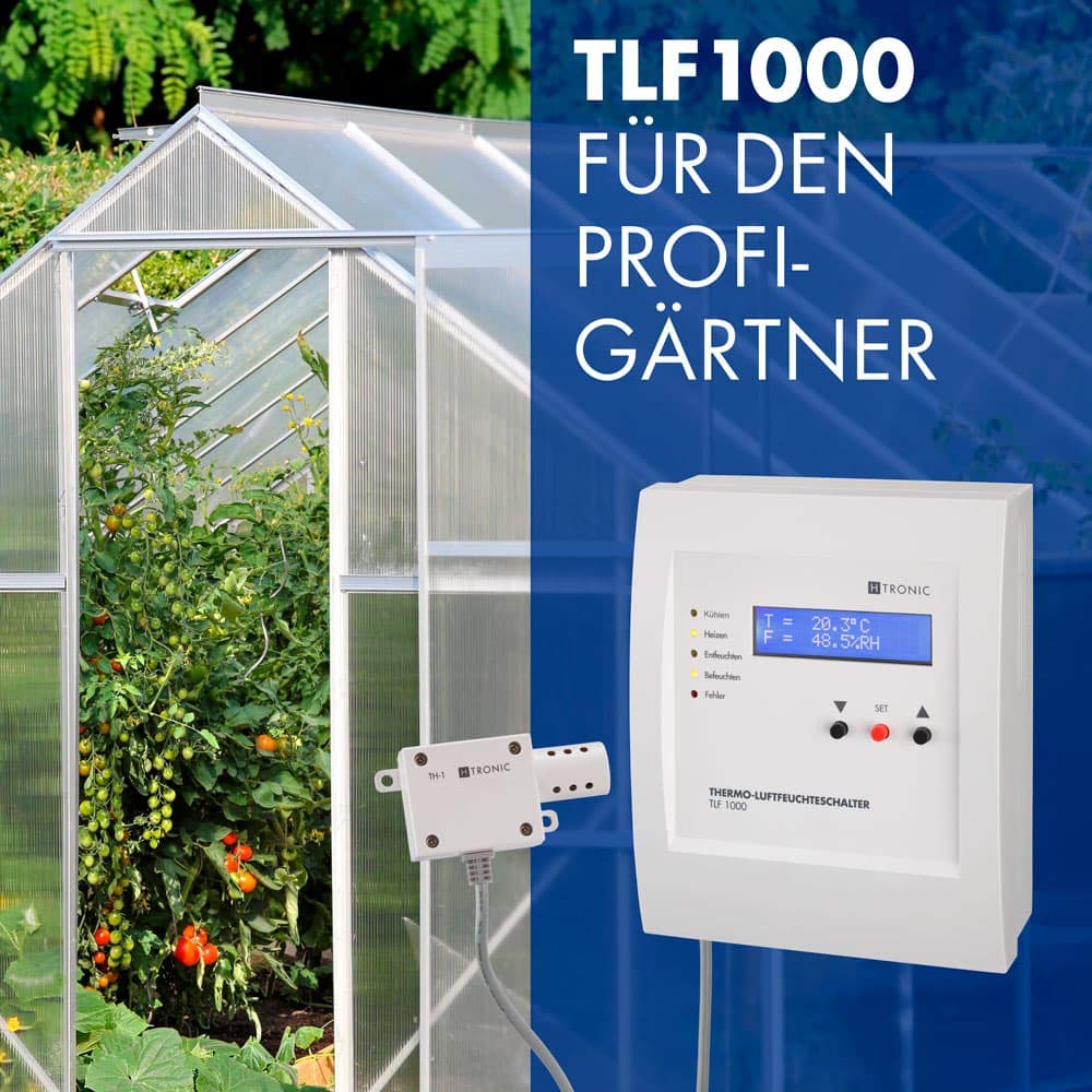 TLF1000 - Interruttore di temperatura dell'aria con sensore, termostato, igrostato, 230 V