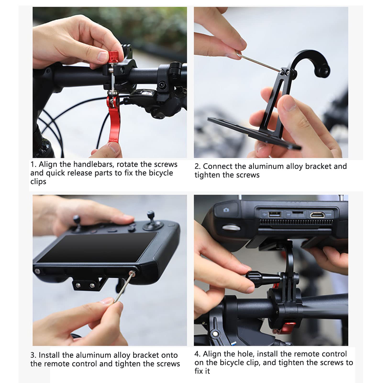 Soporte de Montaje de Bicicleta para Controlador RC, Clip de Abrazadera de Manillar de Control Remoto Ajustable, Accesorio de Fotografía de Drones, 22 a 26 Mm