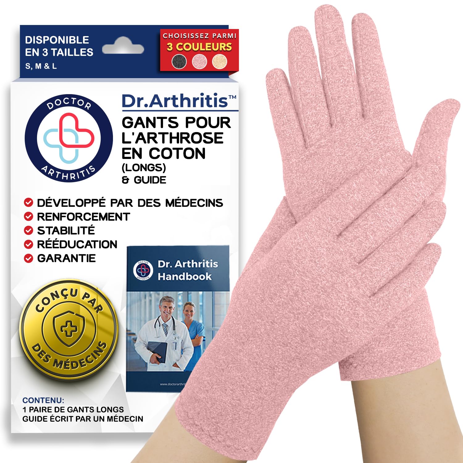 Cleminsta Gants De Compression Pour Arthrite – Demi-doigts, Doux Et Respirants, Anti-douleur, Pour Hommes Et Femmes