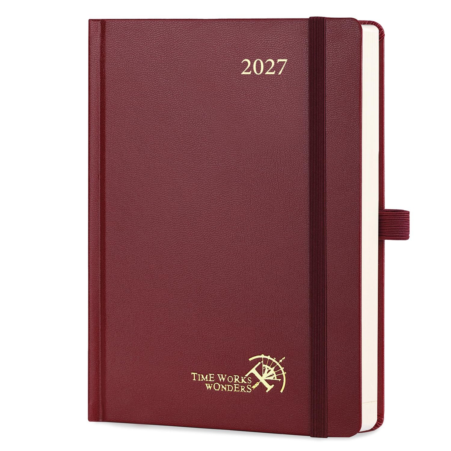 POPRUN Day per Page Diary 2027 A5 Hardback Day to Page Daily Planner — image 1