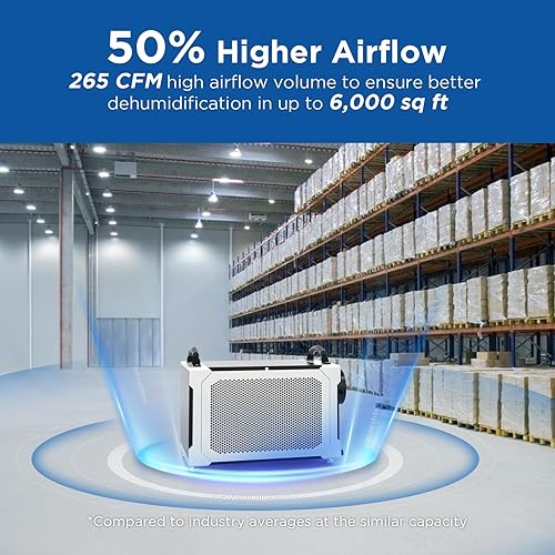 Miniatura 4 de Deshumidificador comercial de 145 pintas con bomba y manguera de drenaje, deshumidificador de espacio de rastreo certificado Energy Star, unidad de