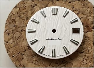 LAnGSHAW Dial Negro con Logotipo S Y GS Logo Azul Lume Compatible For El Movimiento NH35 Y SKX007/SKX009 4R36 DIARS Compatible For NH36 (Band Color : Olive Flak, Band Width : Blue lume)