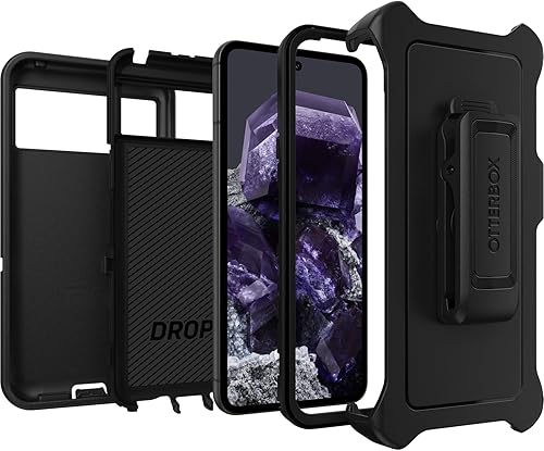 Miniatura 6 de OtterBox Funda para Google Pixel 8 Defender Series, negra, resistente y duradera, con protección de puerto, incluye soporte de clip de funda