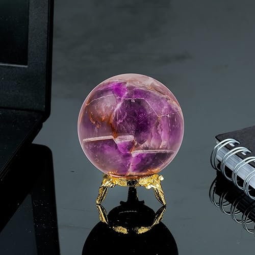 Miniatura 5 de FASHIONZAADI Cristal de labradorita, bola de cristal redonda, cristales espirituales, bolas de cristal, cristales y piedras, bolas decorativas,