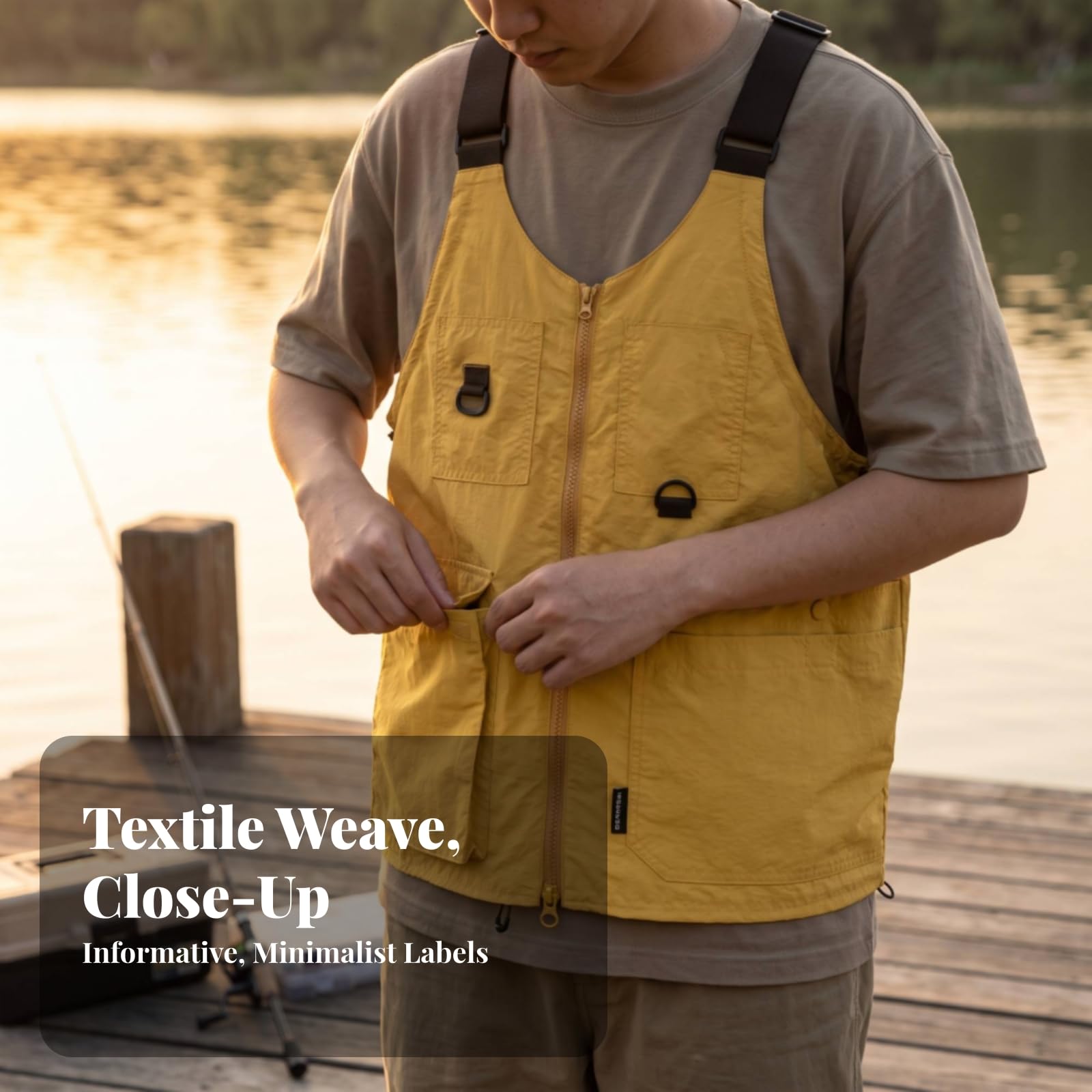 Gilet Multitasche Traspirante | Gilet Trasformabile in Zaino, Idrorepellente, per Trekking, Pesca