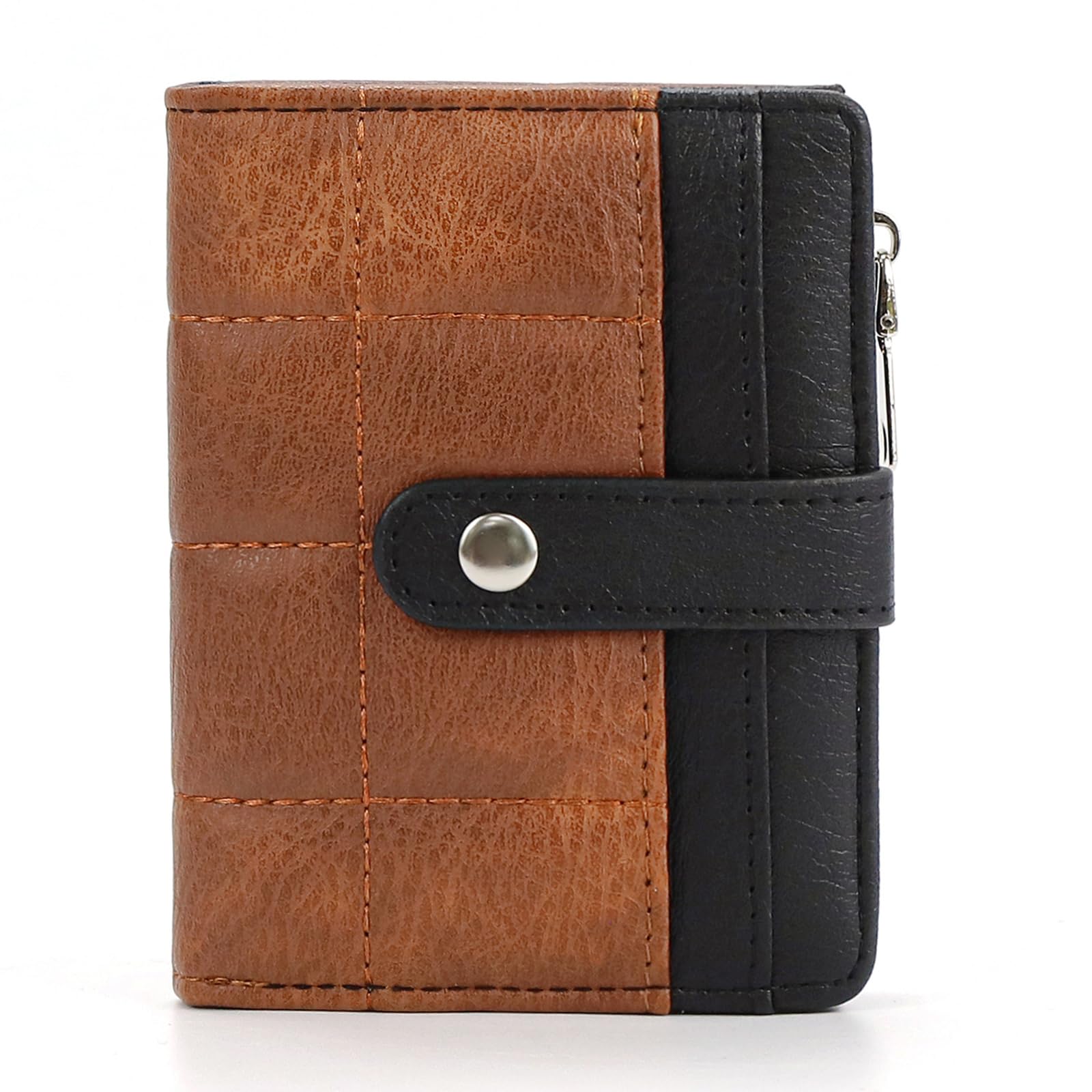 BAYITIONE Small Wallet for Women Leather Card Holder Bifold Compact Wallets Purse With Zipper Coin Pocket
