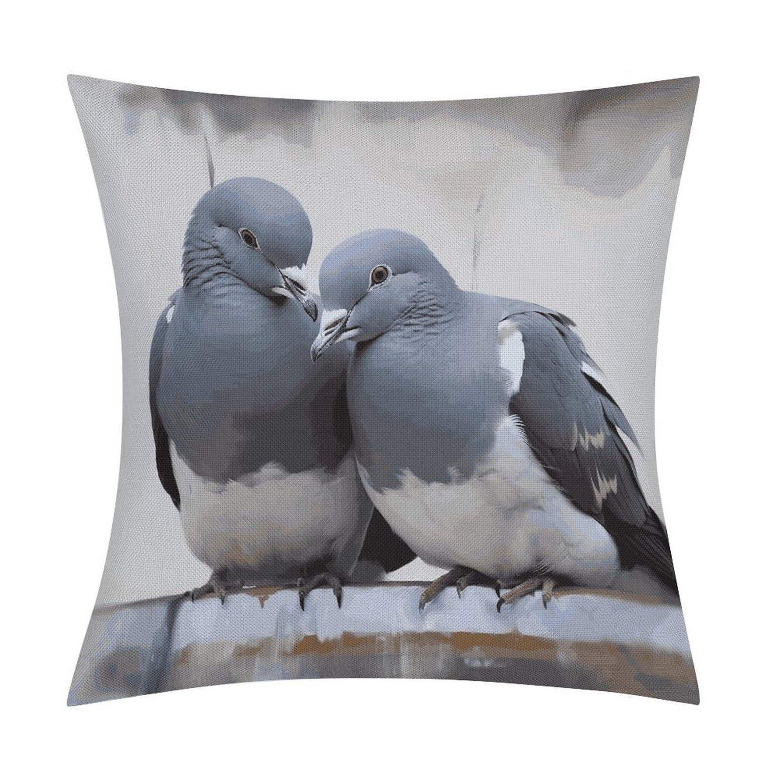 Fodpand Style Doves Pillow Covers 18X18 Inch, Pillow Cases Boho Farmhouse, Throw Pillow Covers For Couch Sofa Bed Spring Home Decor
