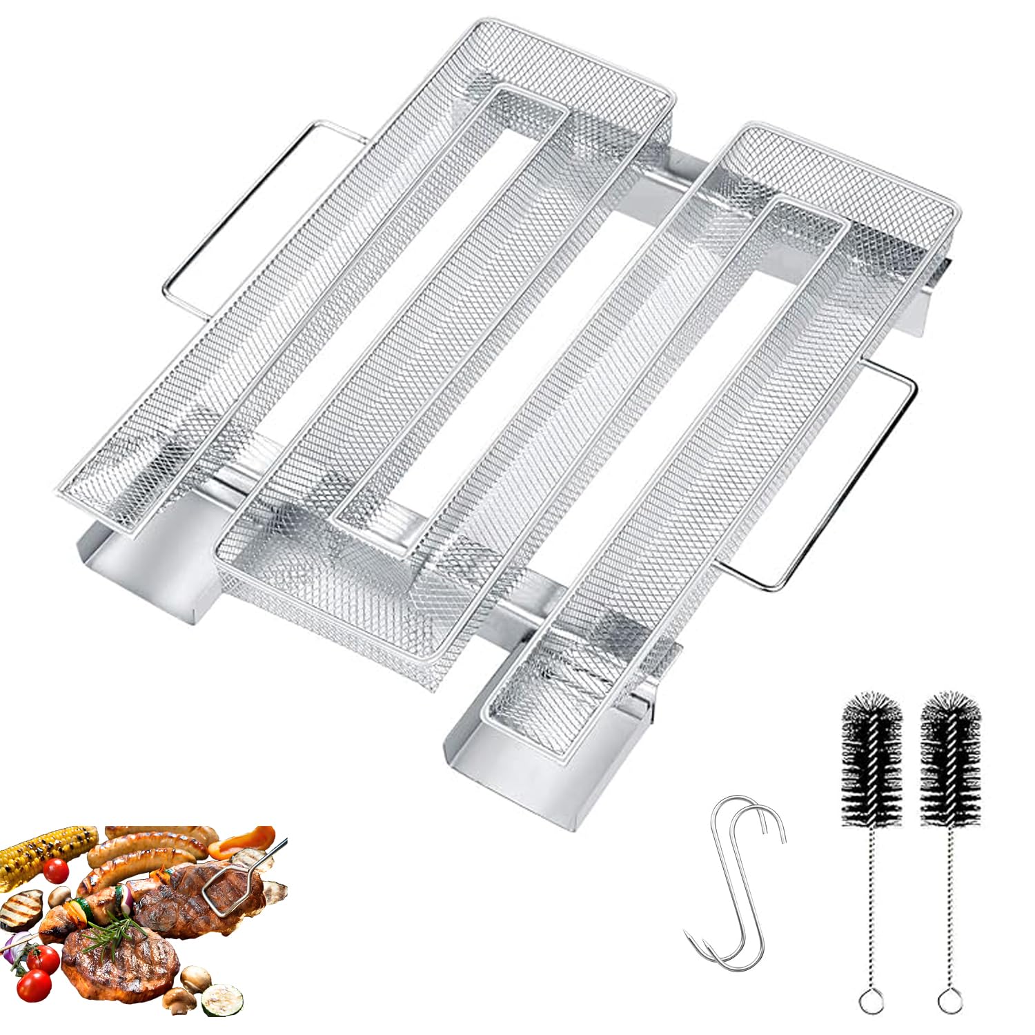 Generatore di Fumo Freddo in Acciaio Inox, Generatore di Fumo Freddo con Manico, Generatore di Fumo Freddo per Barbecue, Affumicatore, Riutilizzabile, 22,5 x 21 x 5 cm