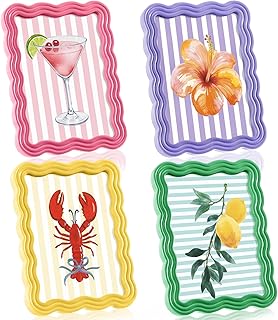 Novabright 4 Set 5 x 7 Colorful Scalloped Picture Frame Maximalist Decor...