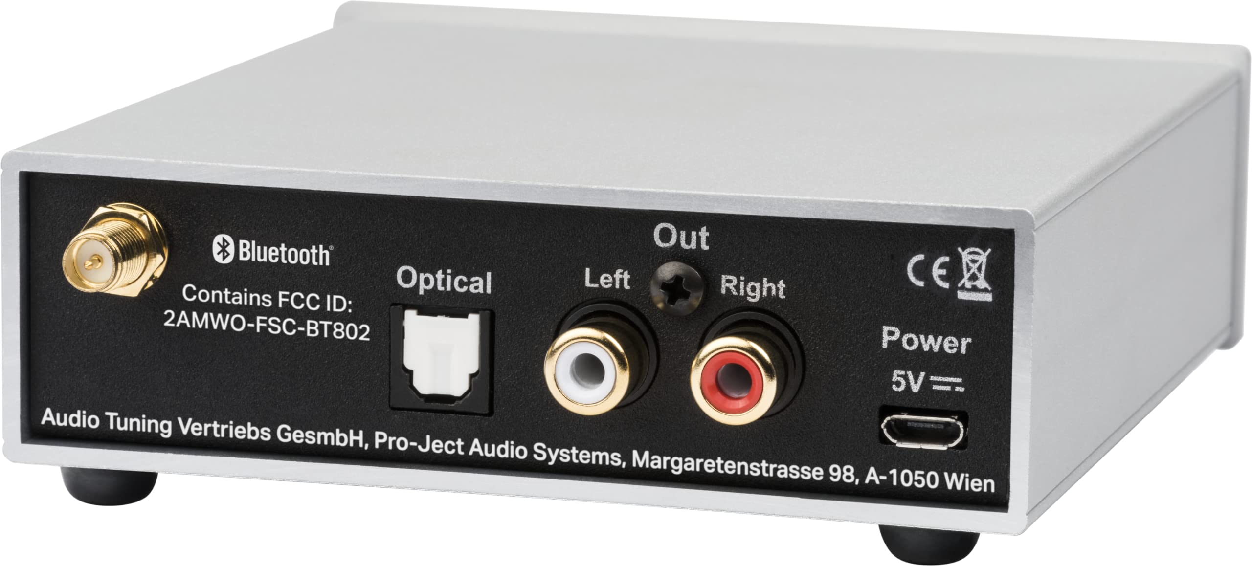 Pro-Ject BT Box S2 HD, Audiophiler hochauflösender Bluetooth 5.0 Empfänger, unterstützt aptX-HD, Silber