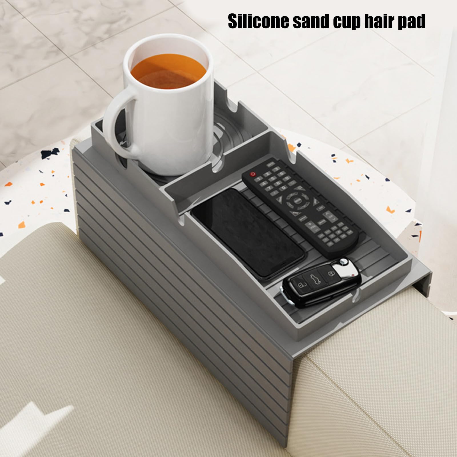 Reposabrazos de sofá Sto Solut para tazas, mandos a distancia y más, bandeja de brazo para sofá, diseño de ahorro de espacio, ideal para sala de estar