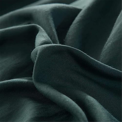 Miniatura 2 de Zhuluokeke - Juego de funda de edredón de 4 piezas, de color liso simple, de 100% microfibra lavada, suaves conjuntos de ropa de cama